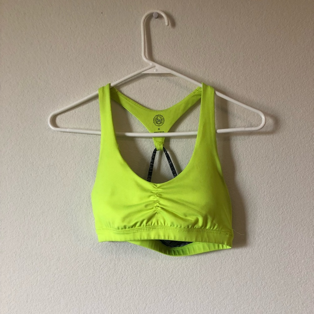 Neon sports bra